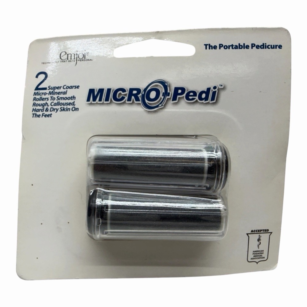 Micro-Pedi Super Coarse Replacement Rollers 2-Pack Foot Callus Remover New